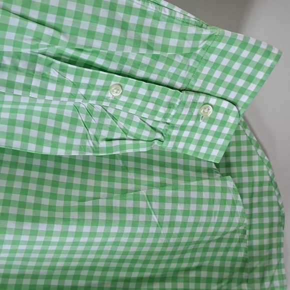 New Ralph Lauren Custom Fit Cotton Green Checkered Men's Button Down Shirt - Picture 6 of 10